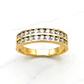 Anillo doble cintillo circónes Oro 18k - Miniatura 1