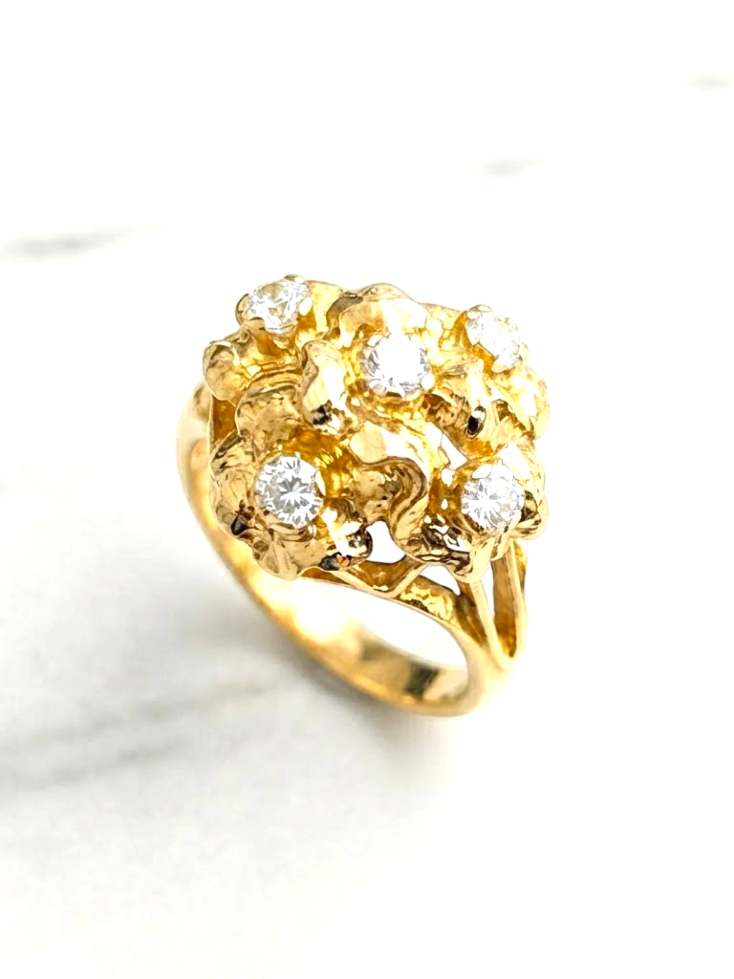 Anillo florentino circónes Oro 18k 3
