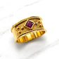 Anillo imperio rubí Oro 18k - Miniatura 3