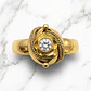 Anillo chevalier circón Oro 18k - Miniatura 1