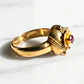 Anillo chevalier rubí Oro 18k - Miniatura 1