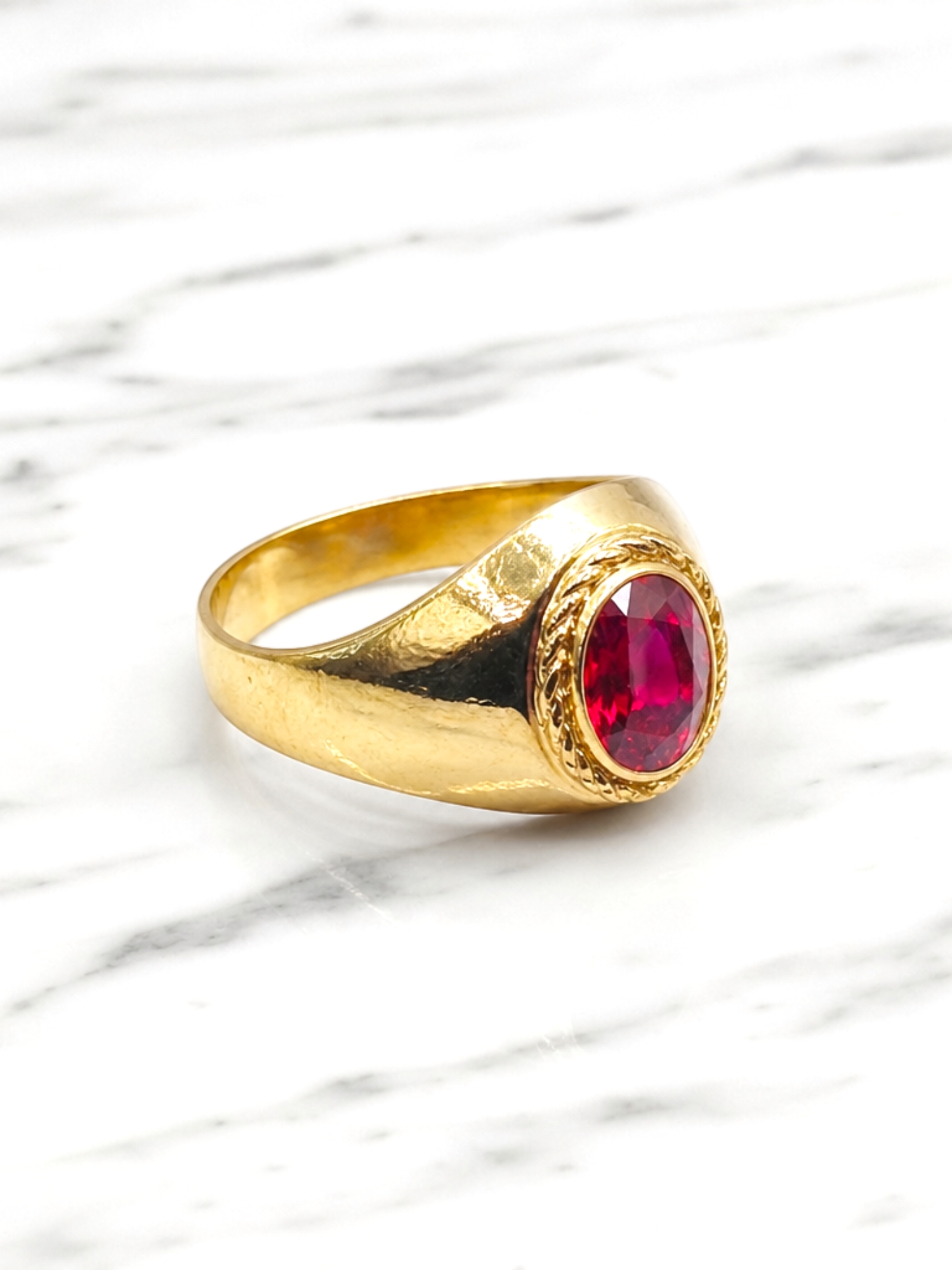 Anillo bolocco rubi Oro 18k 4