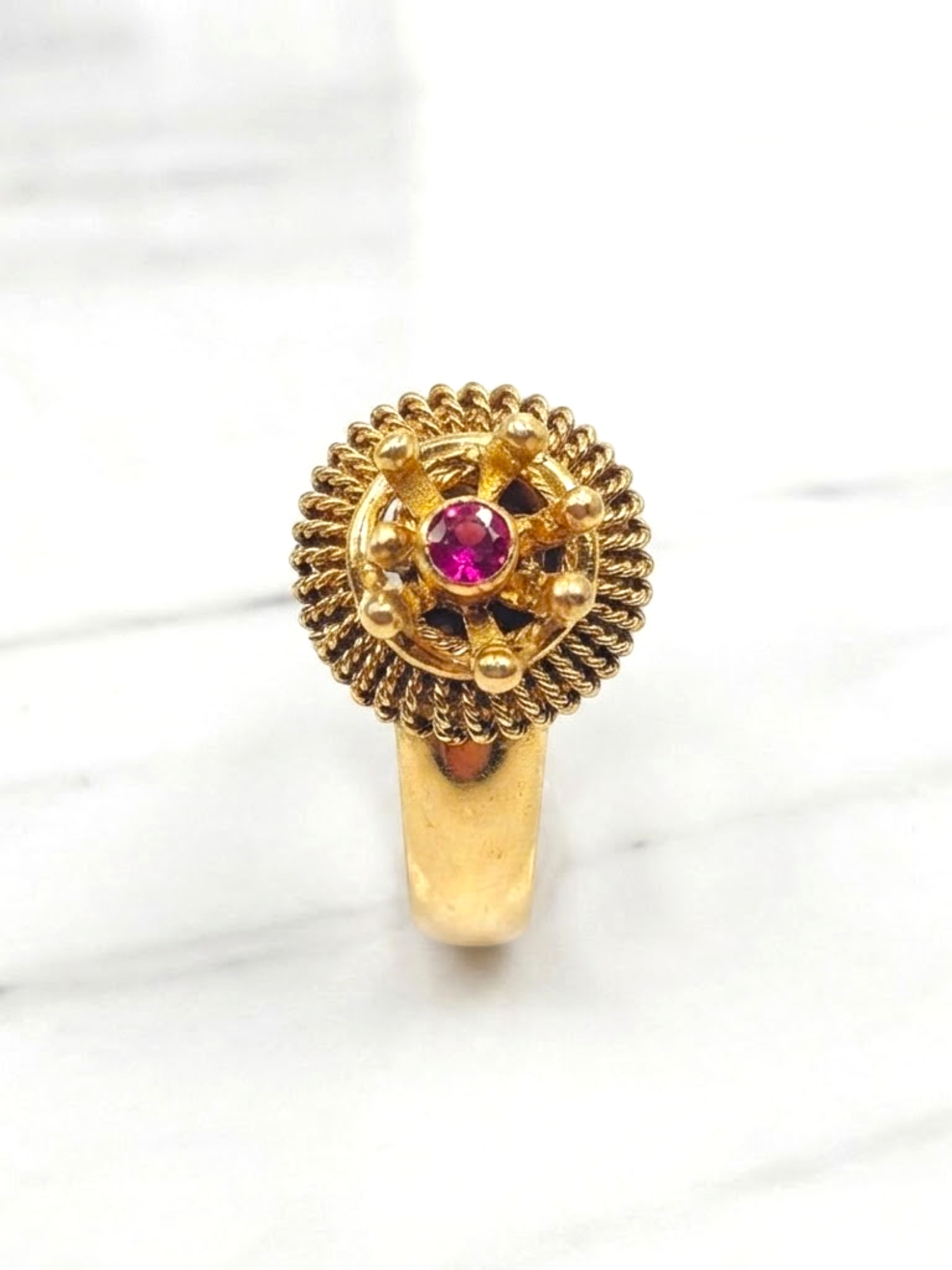 Anillo chevalier rubí Oro 18k 3