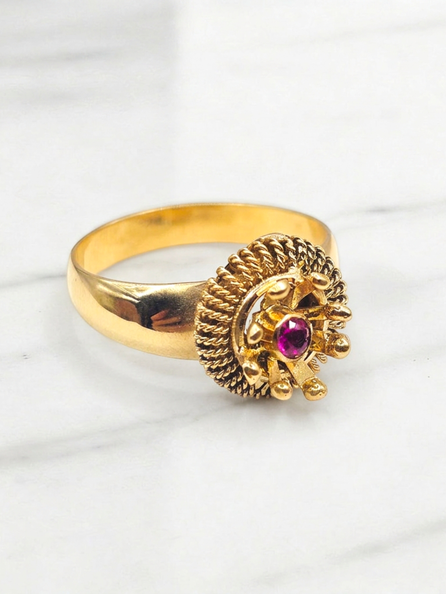 Anillo chevalier rubí Oro 18k 2