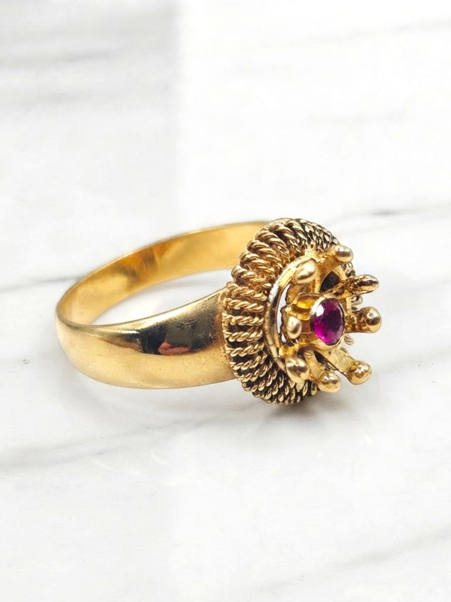 Anillo chevalier rubí Oro 18k 5