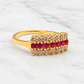 Anillo cintillo rubies y circones grande Oro 18k - Miniatura 3