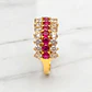 Anillo cintillo rubies y circones grande Oro 18k - Miniatura 4