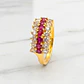 Anillo cintillo rubies y circones grande Oro 18k - Miniatura 2