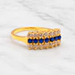 Anillo cintillo zafiros y circones grande Oro 18k - Miniatura 3