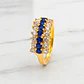 Anillo cintillo zafiros y circones grande Oro 18k - Miniatura 2