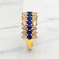 Anillo cintillo zafiros y circones grande Oro 18k - Miniatura 4