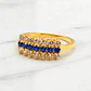 Anillo cintillo zafiros y circones grande Oro 18k - Miniatura 1