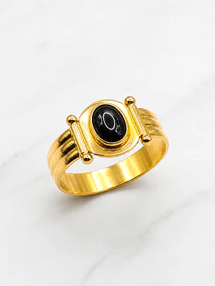 Anillo escudo onix Oro 18k