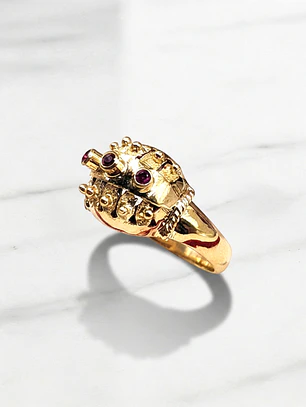 Anillo chevalier rubí Oro 18k