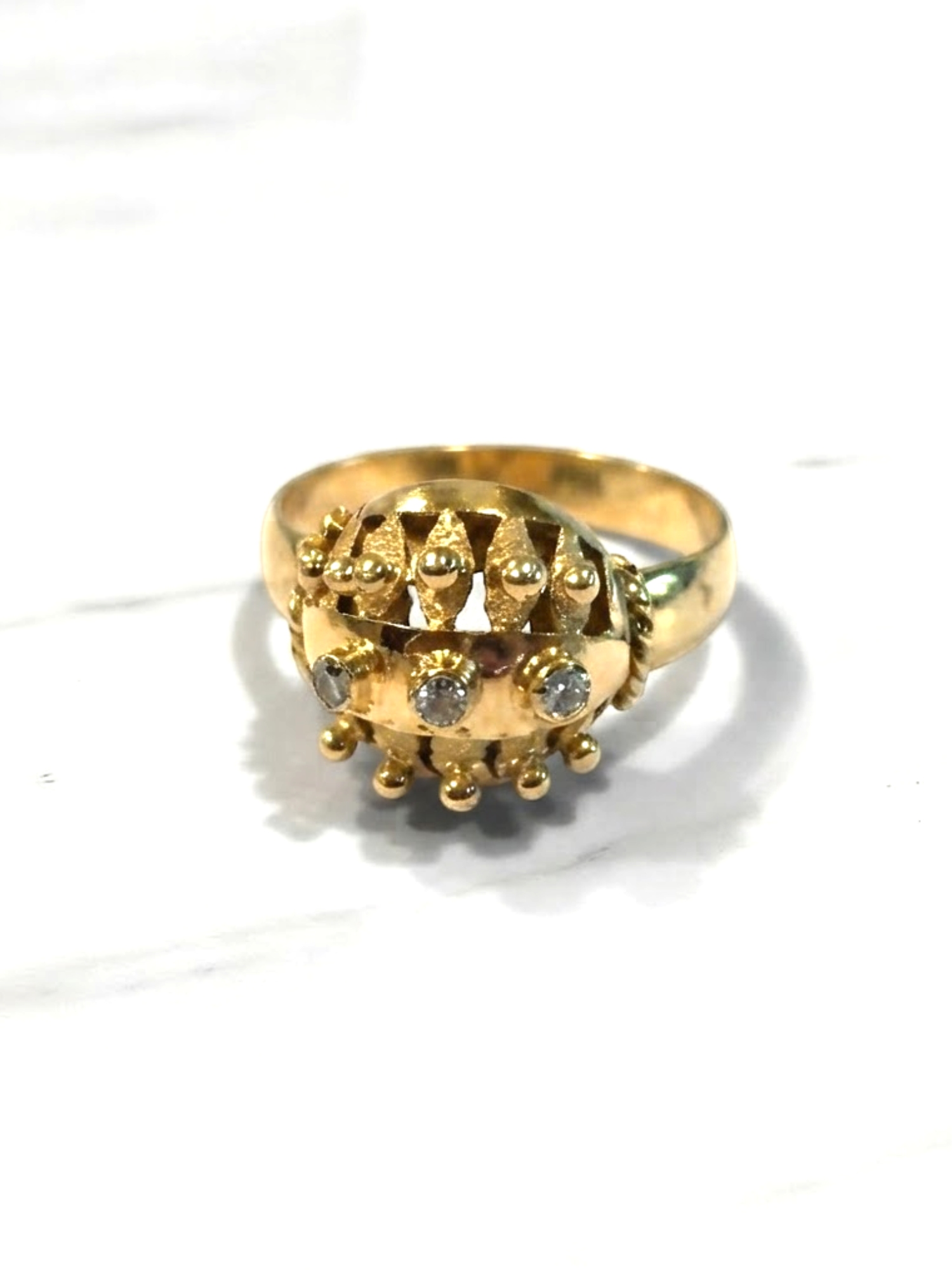 Anillo chevalier circón Oro 18k 3