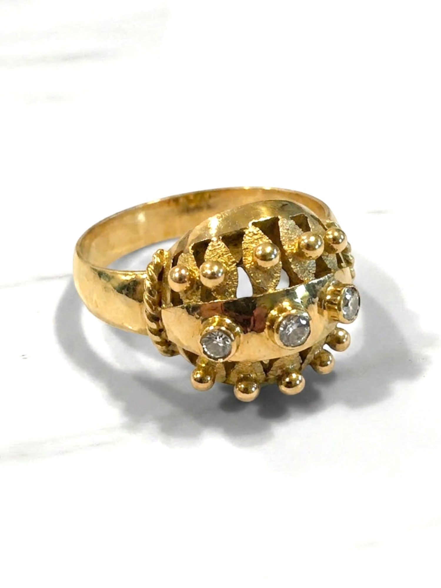 Anillo chevalier circón Oro 18k 4