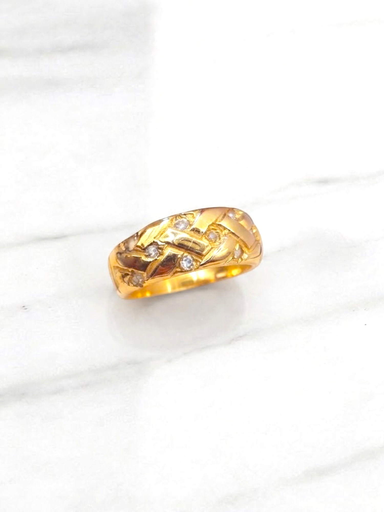Anillo lazos y circón Oro 18k 3