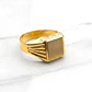 Anillo sello cuadrado mediano Oro 18k - Miniatura 3