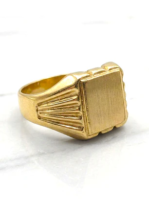 Anillo sello cuadrado mediano Oro 18k