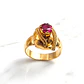 Anillo chevalier trenzado rubí Oro 18k - Miniatura 4