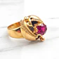 Anillo chevalier trenzado rubí Oro 18k - Miniatura 2