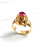 Anillo chevalier trenzado rubí Oro 18k - Miniatura 3