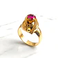 Anillo chevalier trenzado rubí Oro 18k - Miniatura 1