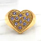 Anillo corazón grande circones Oro 18k - Miniatura 3