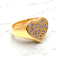 Anillo corazón grande circones Oro 18k - Miniatura 2