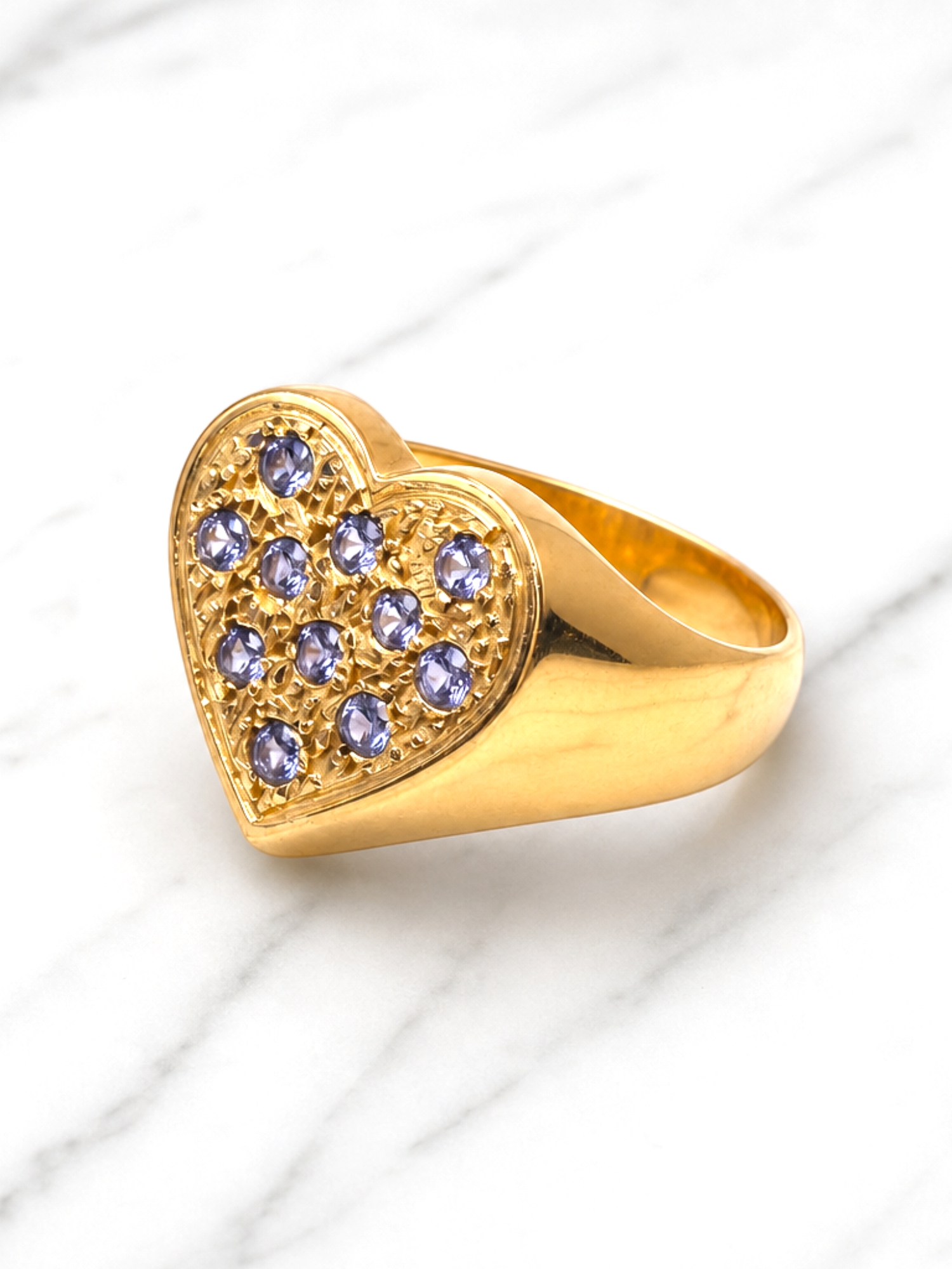 Anillo corazón grande circones Oro 18k 4