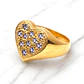 Anillo corazón grande circones Oro 18k - Miniatura 4