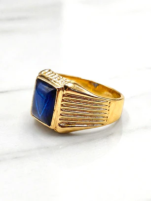 Anillo sello zafiro Oro 18k 