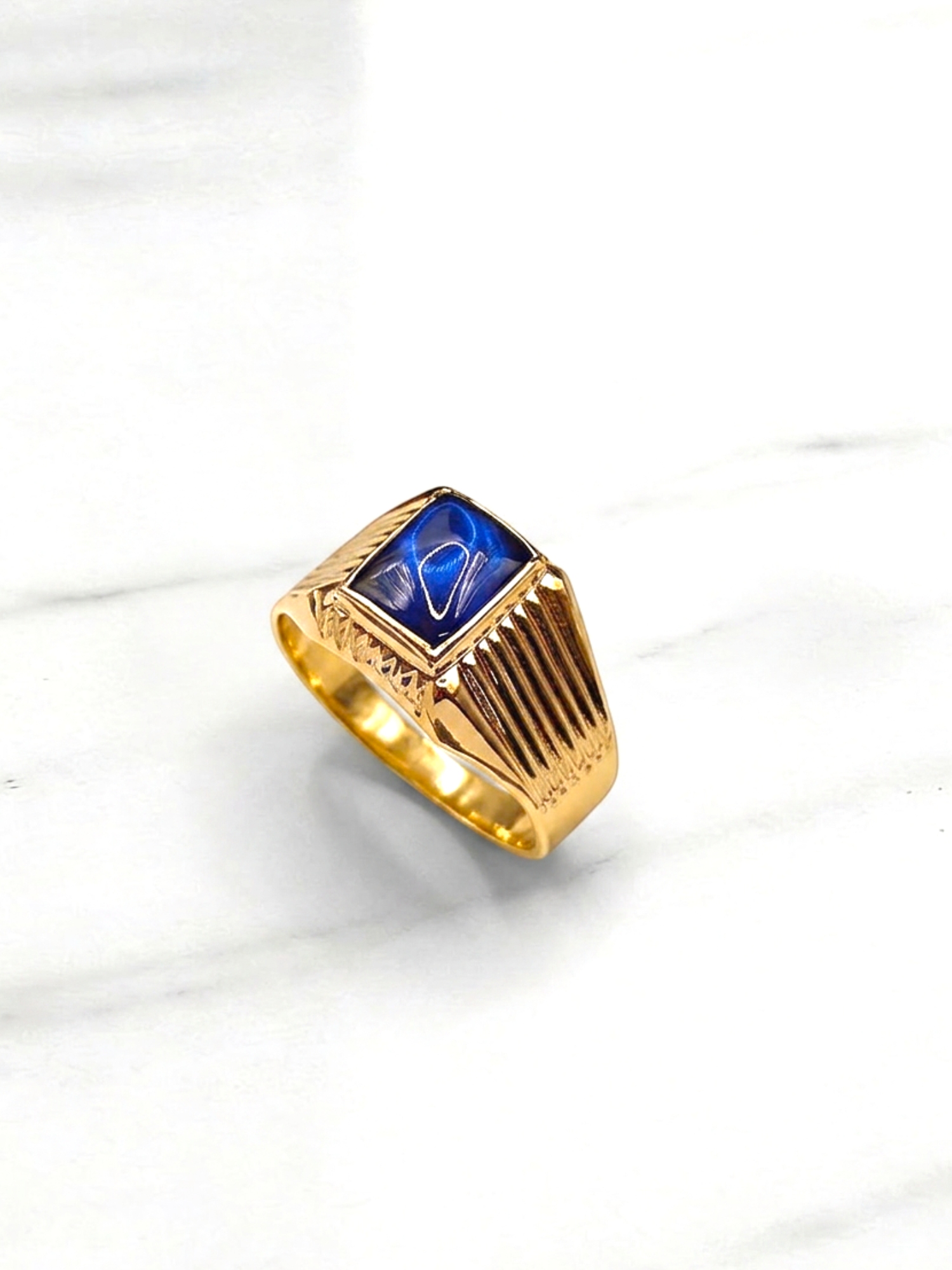 Anillo sello zafiro Oro 18k  1