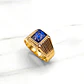 Anillo sello zafiro Oro 18k  - Miniatura 1