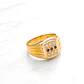 Anillo sello circónes y zafiros Oro 18k  - Miniatura 2