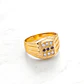 Anillo sello circónes y zafiros Oro 18k  - Miniatura 3