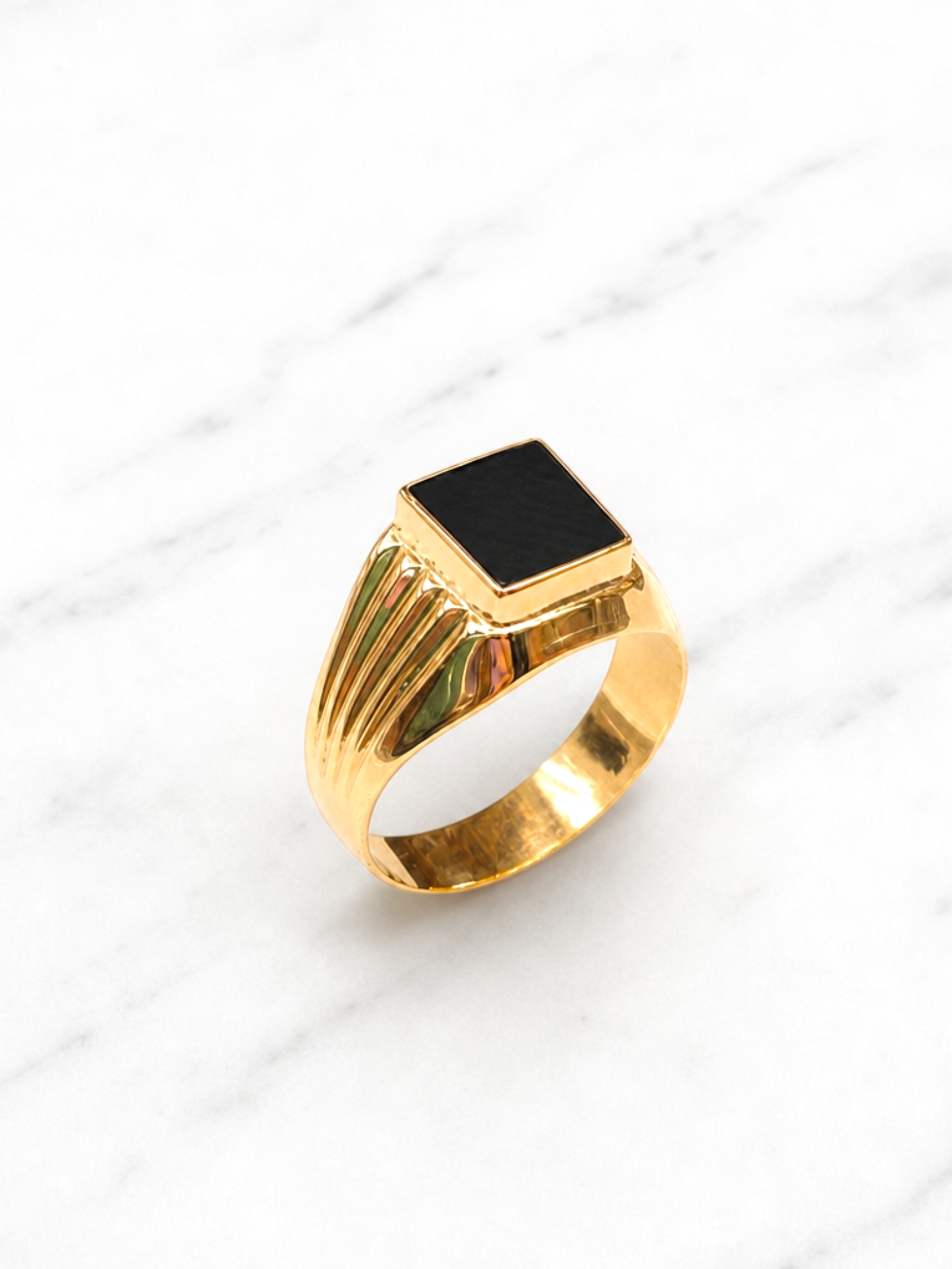 Anillo sello ónix Oro 18k 4