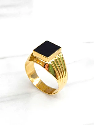 Anillo sello ónix Oro 18k