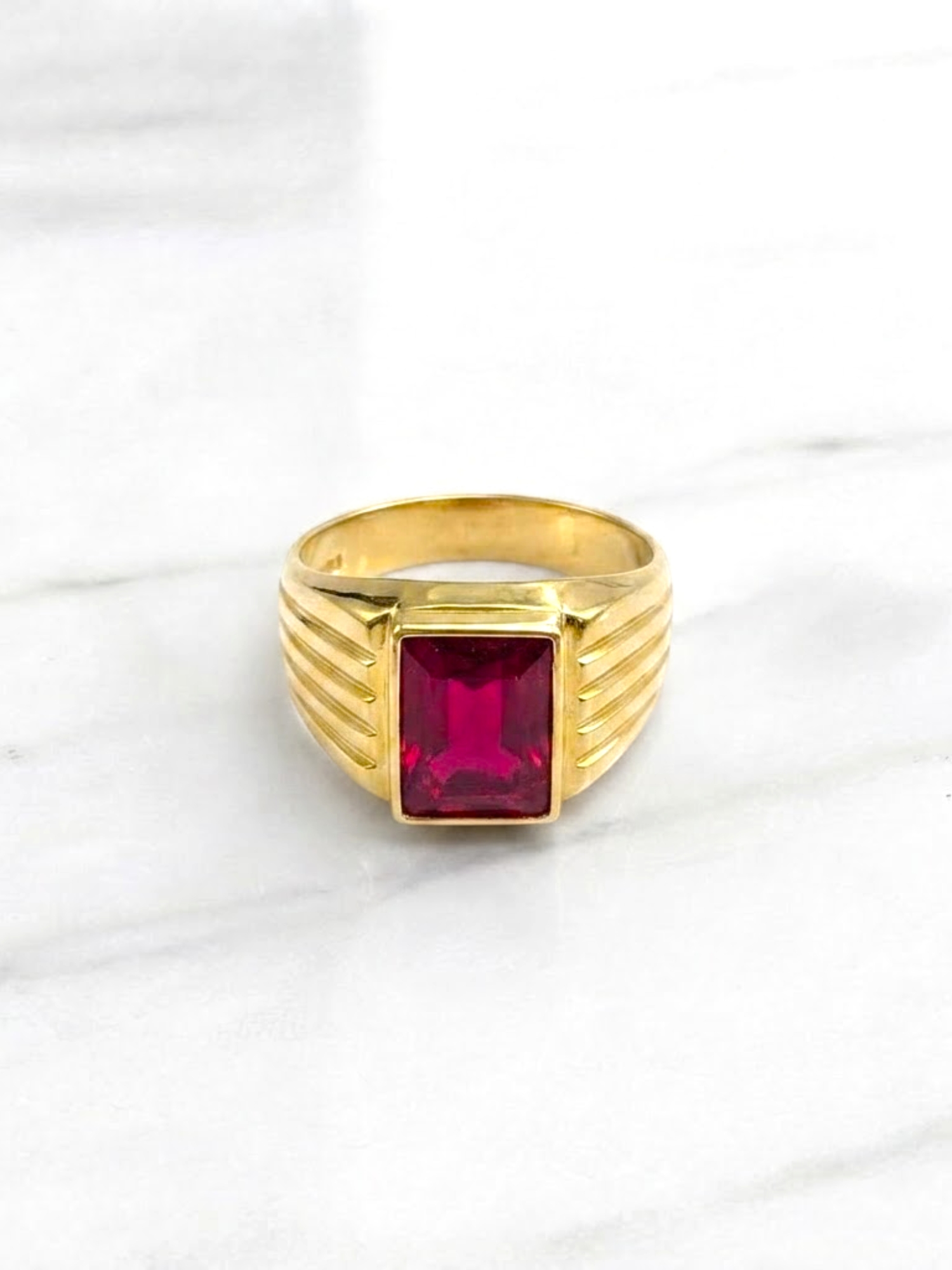 Anillo sello Rubi Oro 18k  3