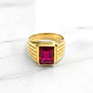 Anillo sello Rubi Oro 18k  - Miniatura 3