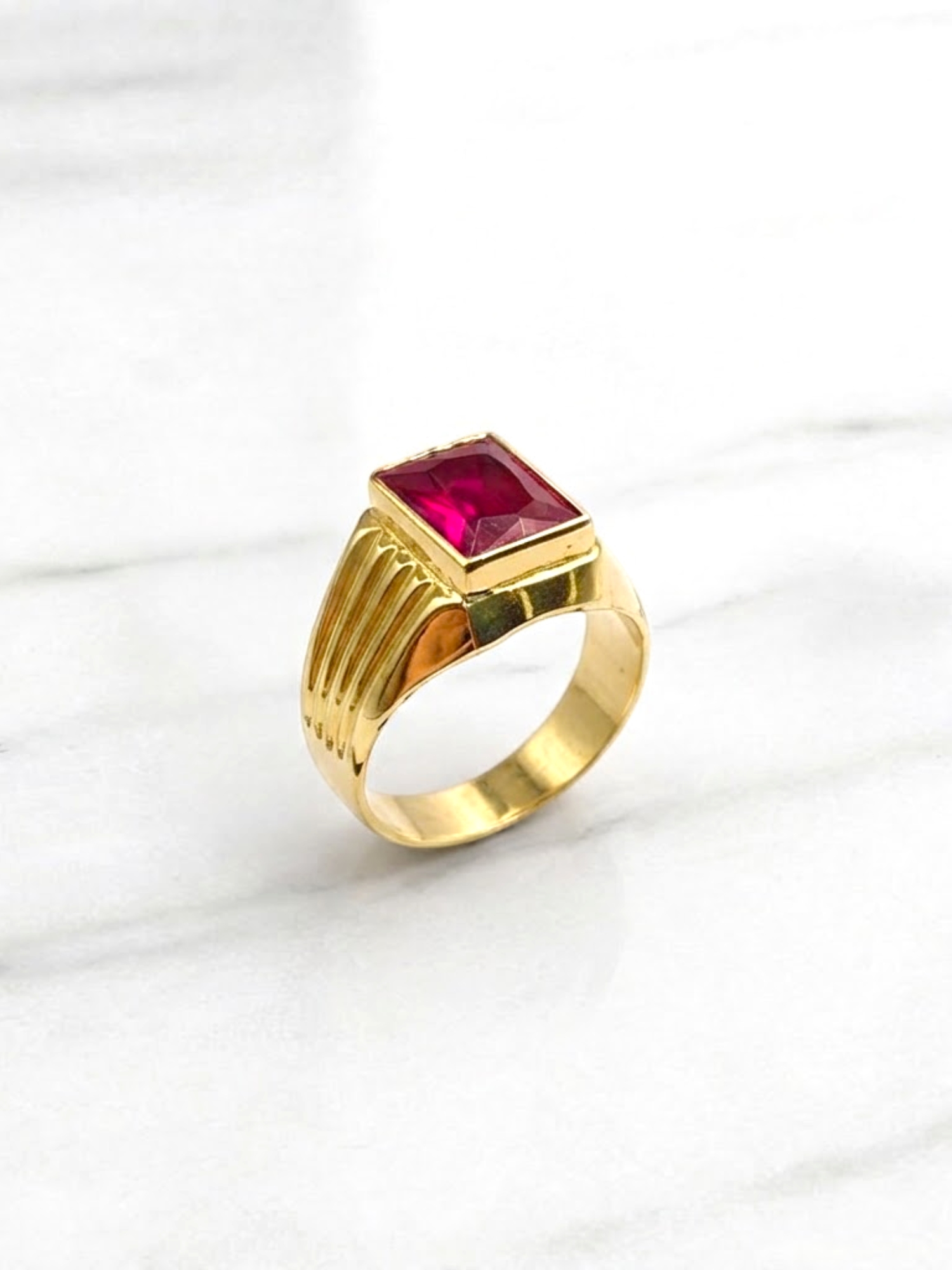 Anillo sello Rubi Oro 18k  4
