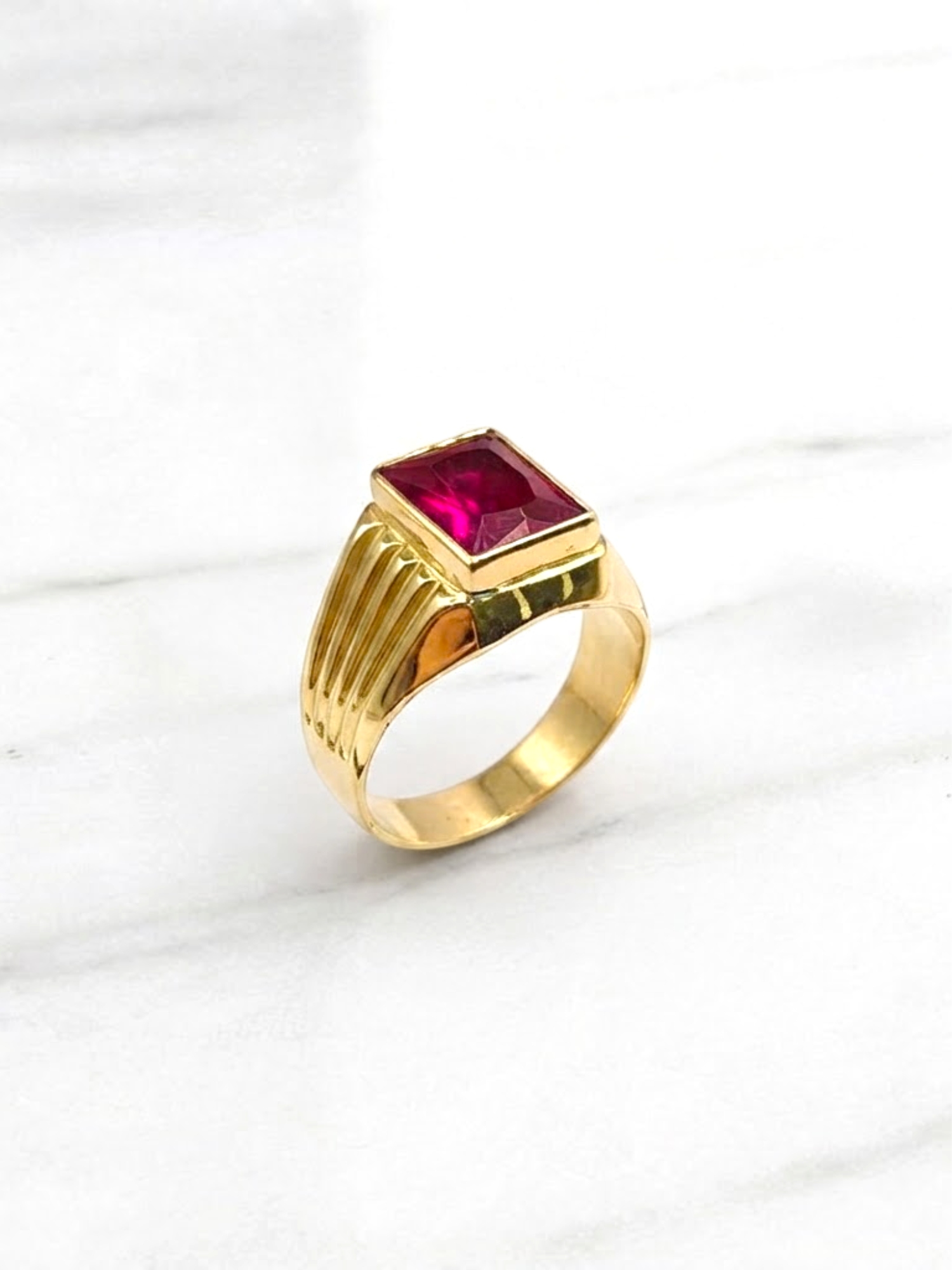 Anillo sello Rubi Oro 18k  5