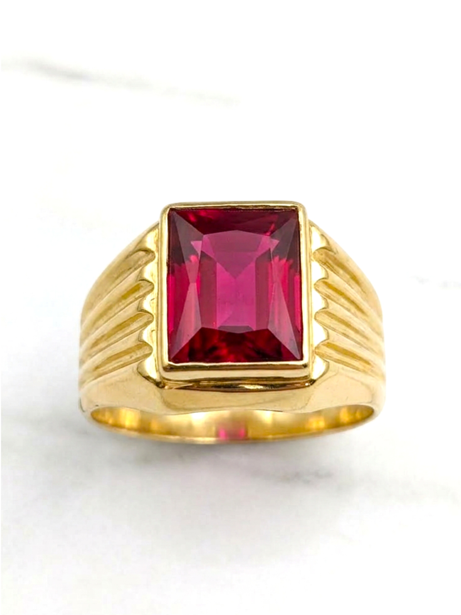 Anillo sello Rubi Oro 18k  1