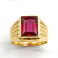 Anillo sello Rubi Oro 18k  - Miniatura 1