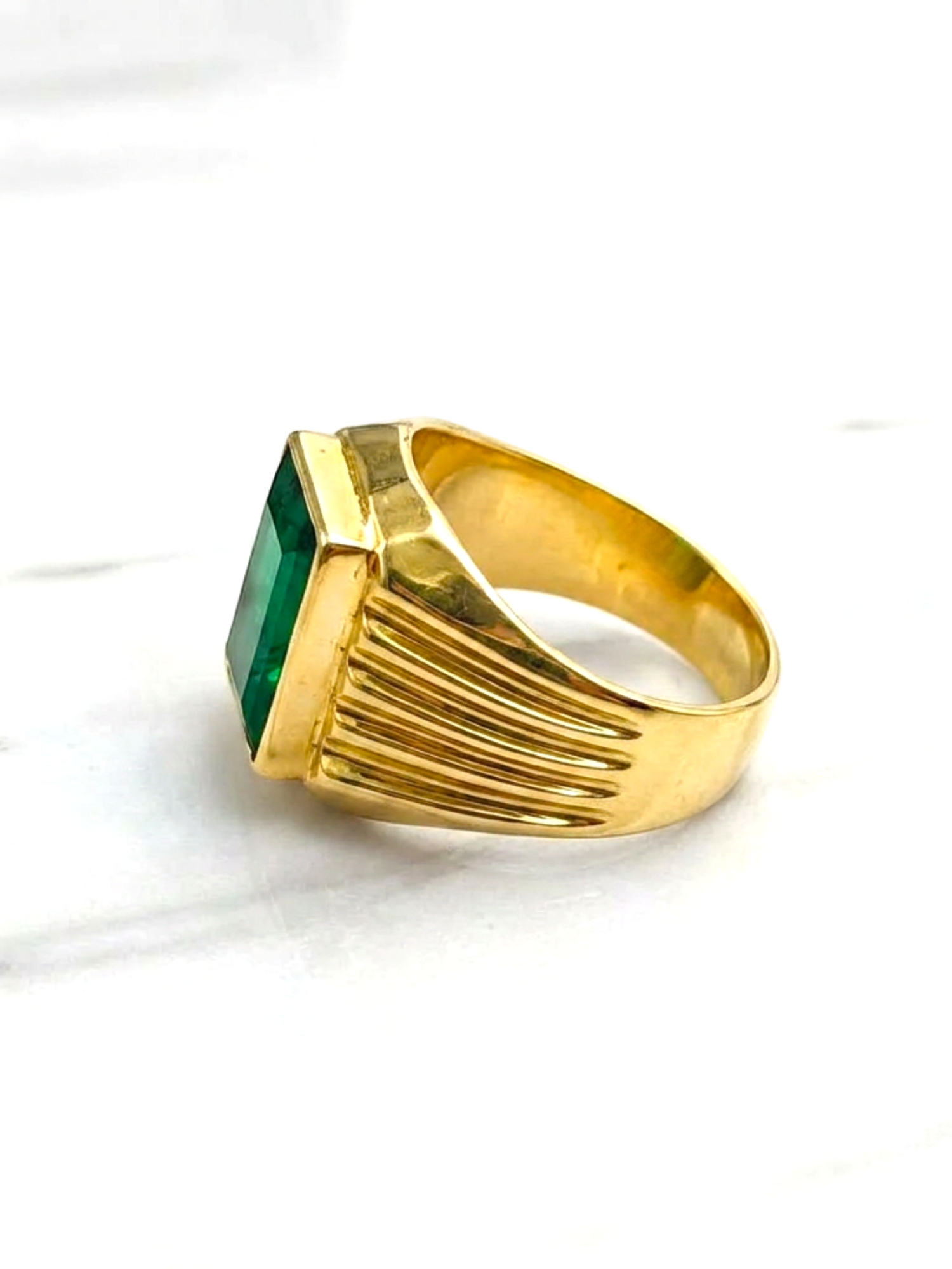 Anillo sello esmeralda Oro 18k 2