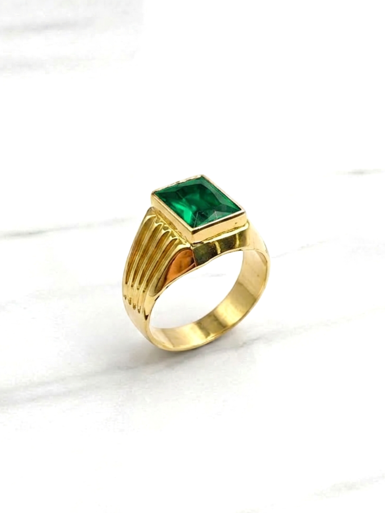 Anillo sello esmeralda Oro 18k 3