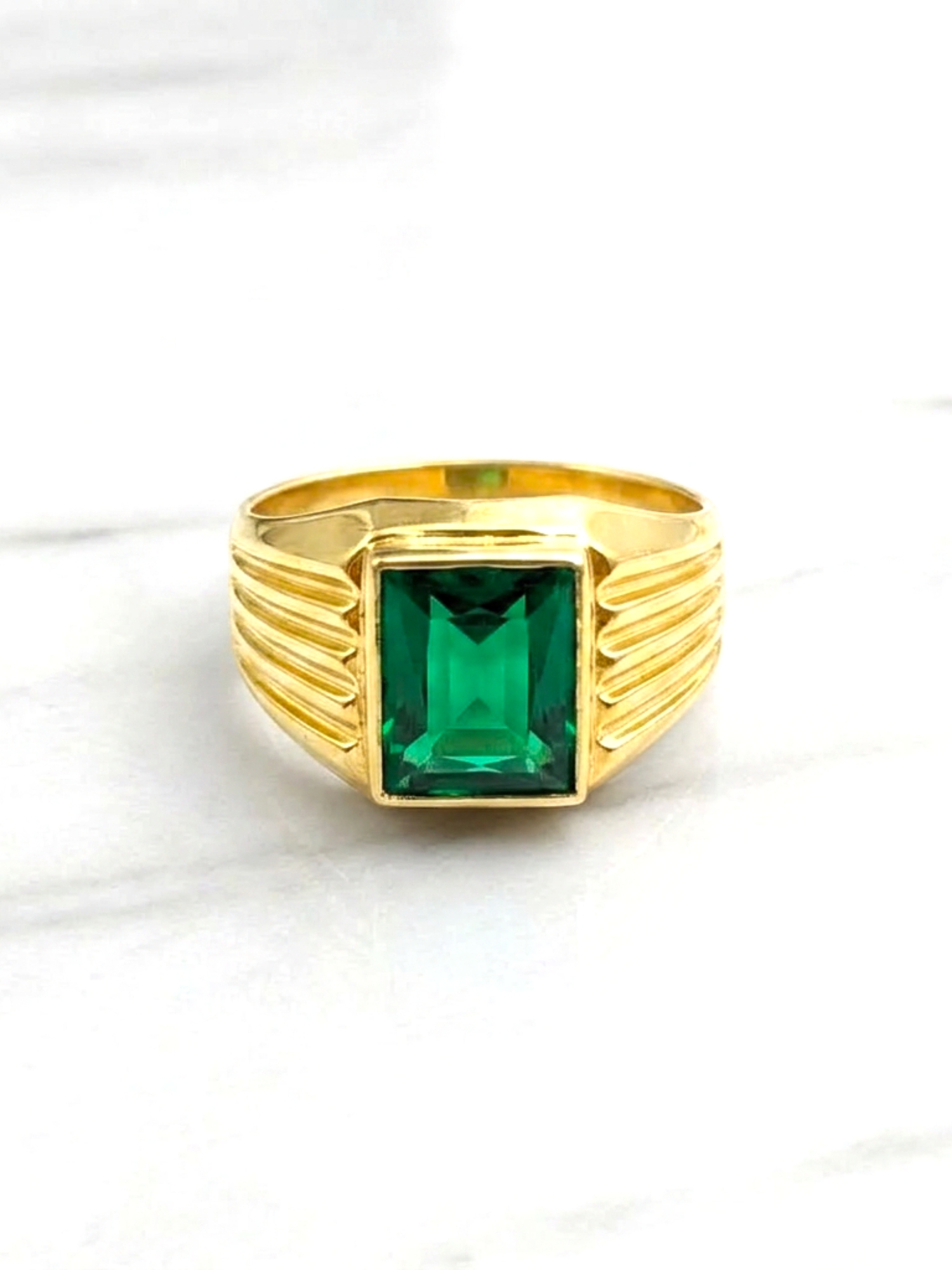 Anillo sello esmeralda Oro 18k 4