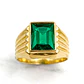 Anillo sello esmeralda Oro 18k - Miniatura 1