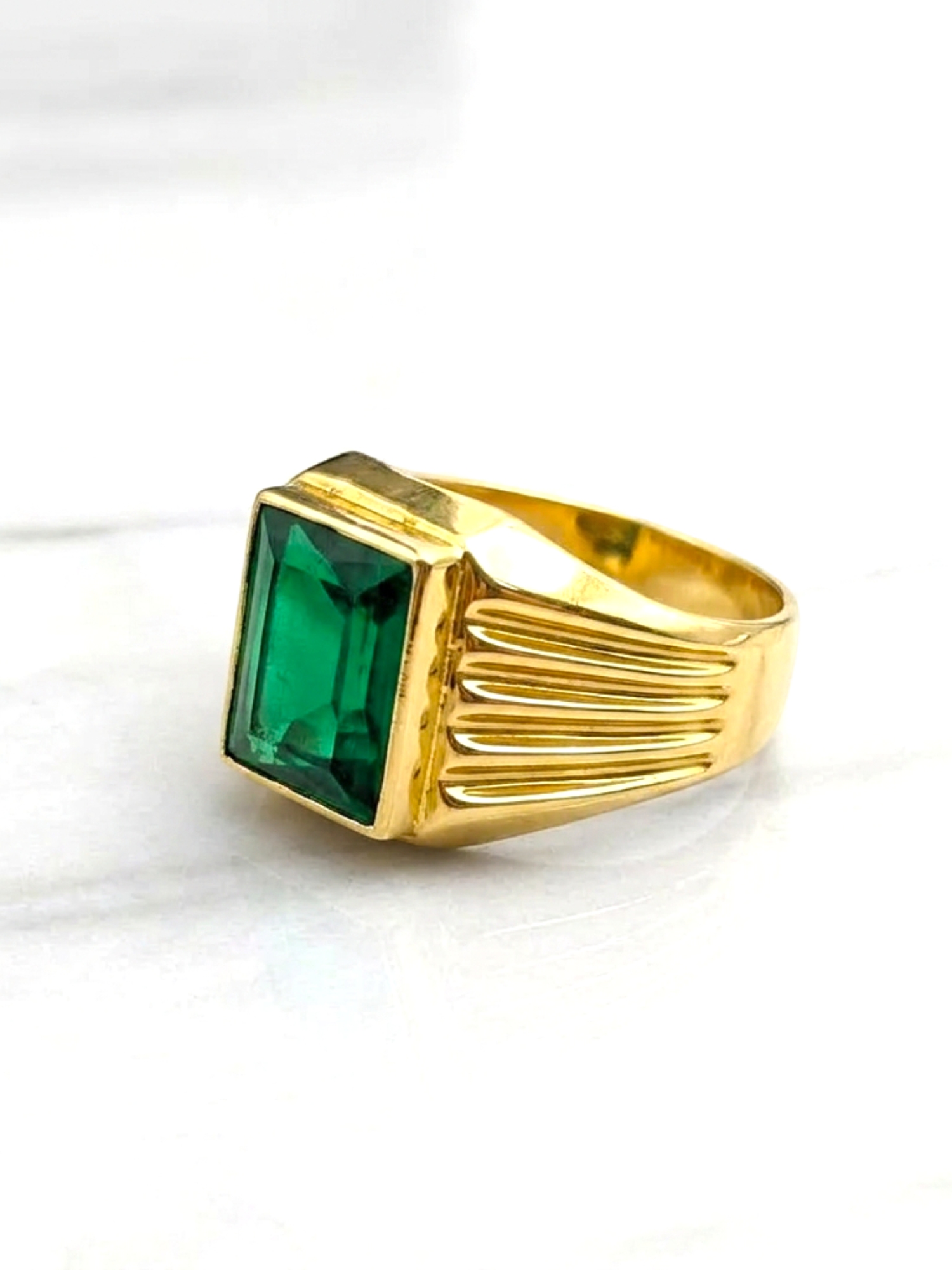 Anillo sello esmeralda Oro 18k 5