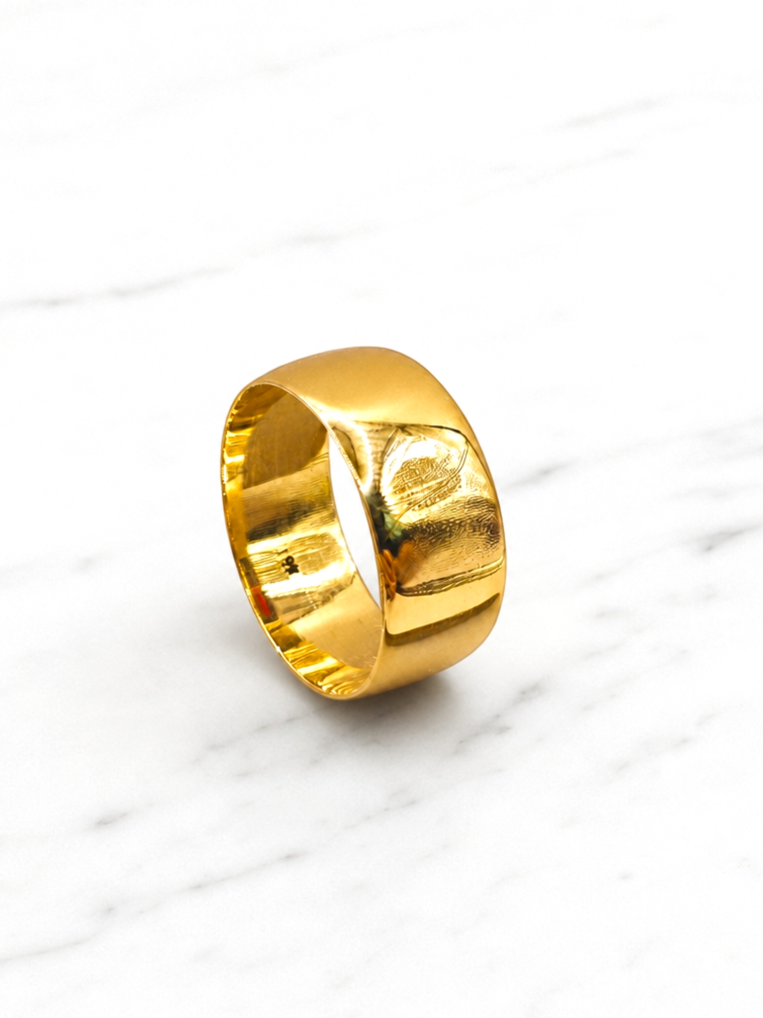 Argolla de matrimonio media caña 8 mm Oro 18k 3